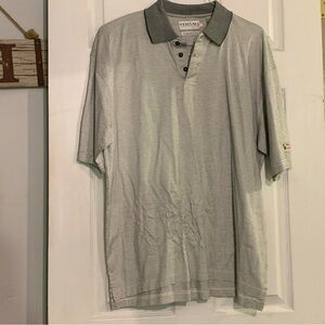 Tehama Clint Men's Large Polo Shirt Small Black Lined 100% Mercerized  Cotton